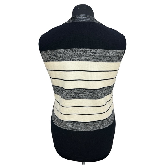 Vtg 70's Penney's International Imports Black/Cream/Gray Wool Zip up Vest Sz 14 - Picture 8 of 12